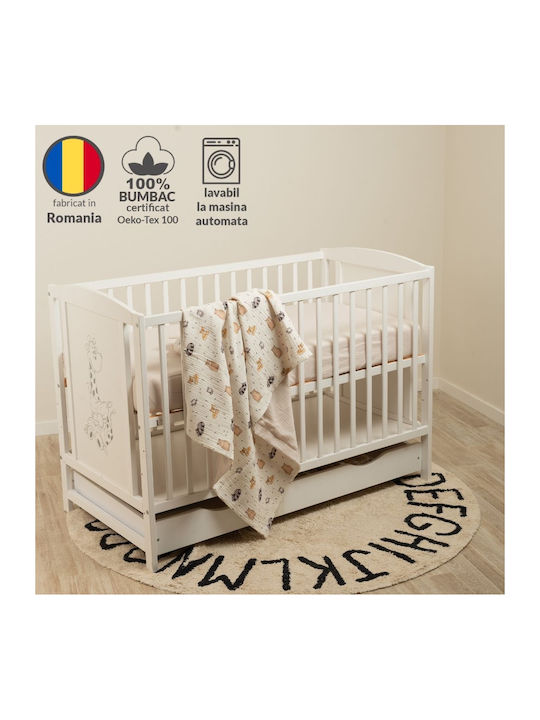 Kidizi Decke Wickeltücher für Kinderzimmer Baumwolle Beige 100x100cm