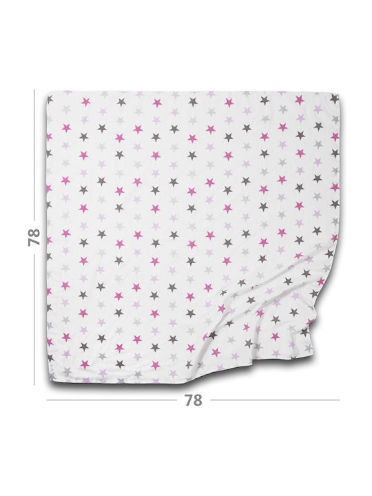 Kidizi Decke Wickeltücher für Kinderzimmer Baumwolle Rosa 78x78cm