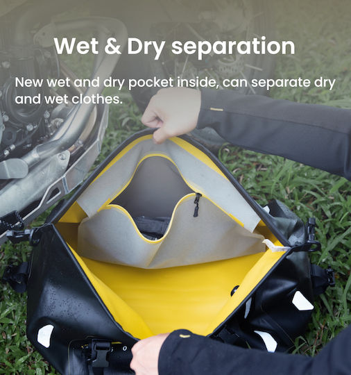 Loboo Waterproof Motorcycle Tail Bag 80lt Yellow