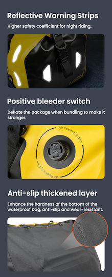 Loboo Waterproof Motorcycle Tail Bag 80lt Yellow