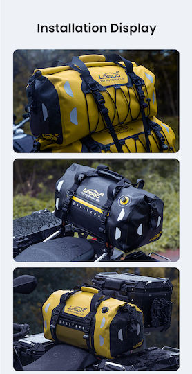 Loboo Waterproof Motorcycle Tail Bag 80lt Yellow