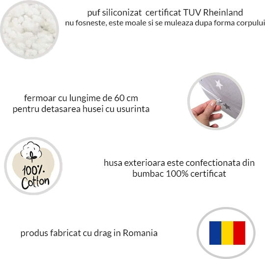 Kidizi Stillkissen & Schwangerschaftskissen Grau 160cm