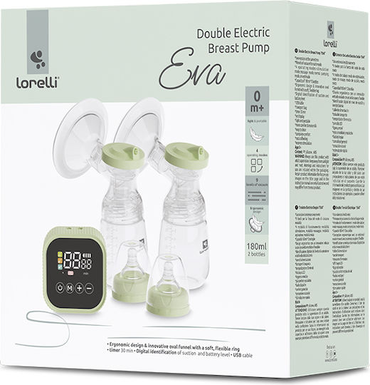 Lorelli Electric Double Breast Pump Eva Battery and Electric Green 180ml