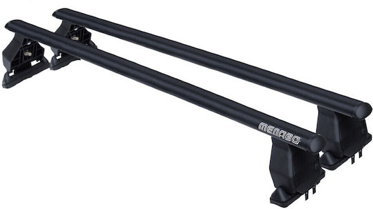 Menabo Car Roof Bars Metallic 112cm for BMW Series 5 4D 2017+ for Cars with Factory Roof Bars Set with Roof Rack Legs Black