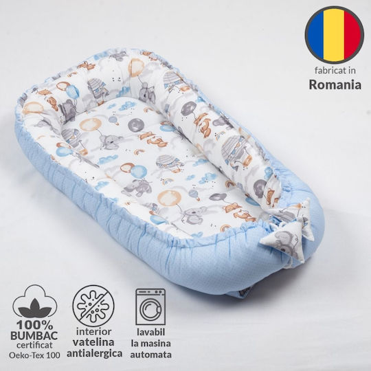 Kidizi Pernă pentru bebeluși în formă de cuib Albastru 50x90buc