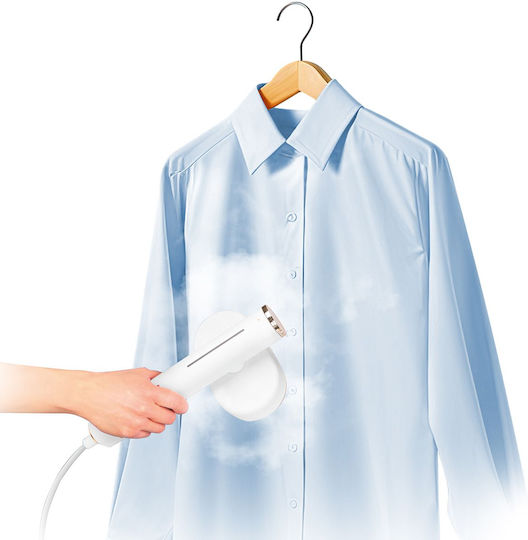 2in1 Vertical Steam Iron Proficare Superglide Ceramic Soleplate Garment Steamer Hand 1300W with Tank 80ml White