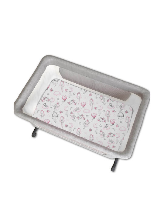 Kidizi Seturi de cearșafuri pentru bebeluși Pentru Patut Bumbac cu Cauciuc Roz 90x50buc 2buc
