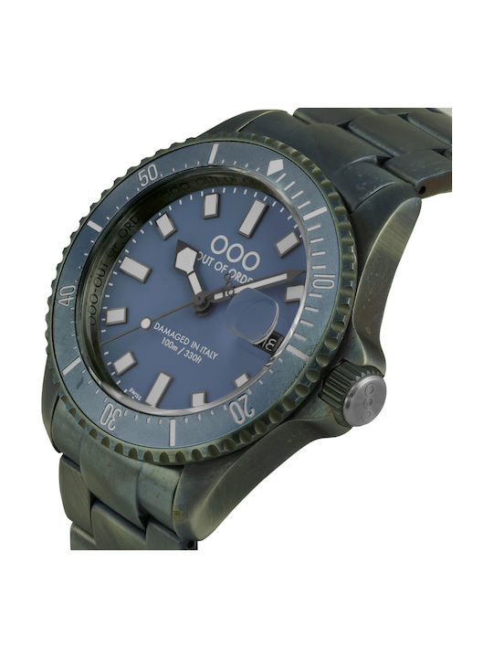 Out Of Order Γυναικείο Ρολόι 44mm Μπαταρίας με Μαύρο Μεταλλικό Μπρασελέ