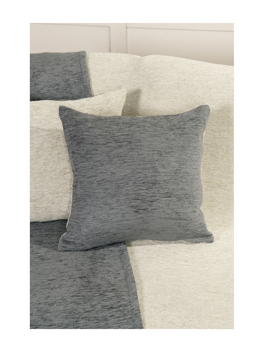 Nima Caldo Armchair Throw 2 Sides Chenille 180x180cm Gray Ecru