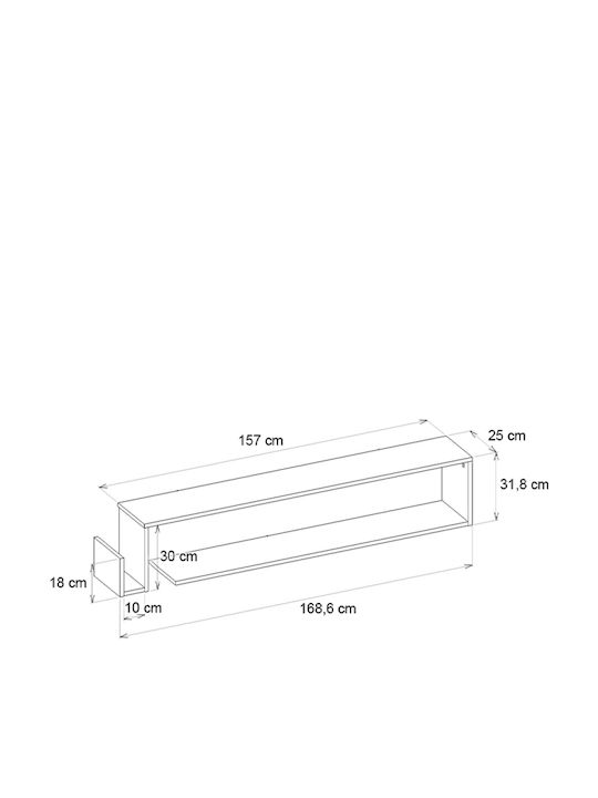 Έπιπλο Τηλεόρασης Regnar Λευκό Μ168.6xΠ25xΥ31.8cm