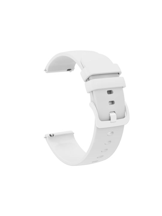 Monochrome Soft Silicone Watch Strap Garmin Venu 2 Plus 20mm White Monochrome Soft Silicone Watch Strap Garmin Venu 2 Plus 20mm White