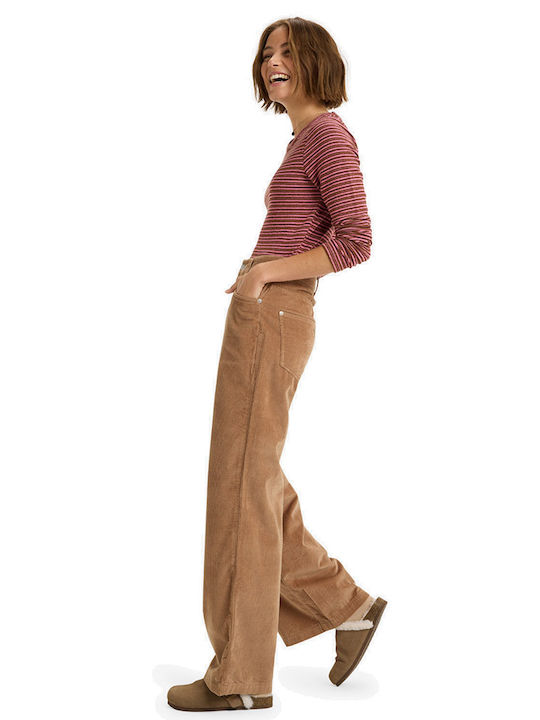 Surf On Cloud Women's High-waisted Fabric Trousers Brown