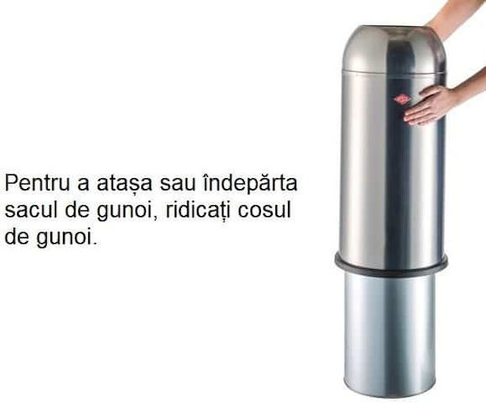 Wesco Κάδος Απορριμμάτων Μεταλλικός με Πεντάλ Κόκκινος 33lt