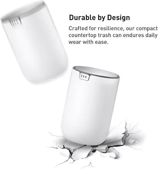 Eko Coș De Gunoi Fandy 2 Plastic Alb 1.5lt