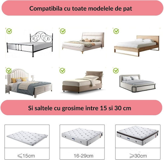 Kidizi Bară de protecție pentru pat Montaj simplu în Culoare Bej 200εκ. 3buc