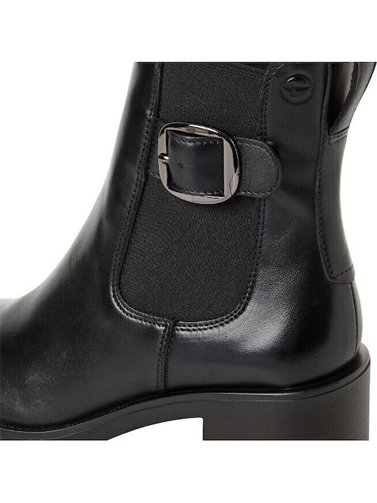 Leder Stiefeletten Damen Schwarz