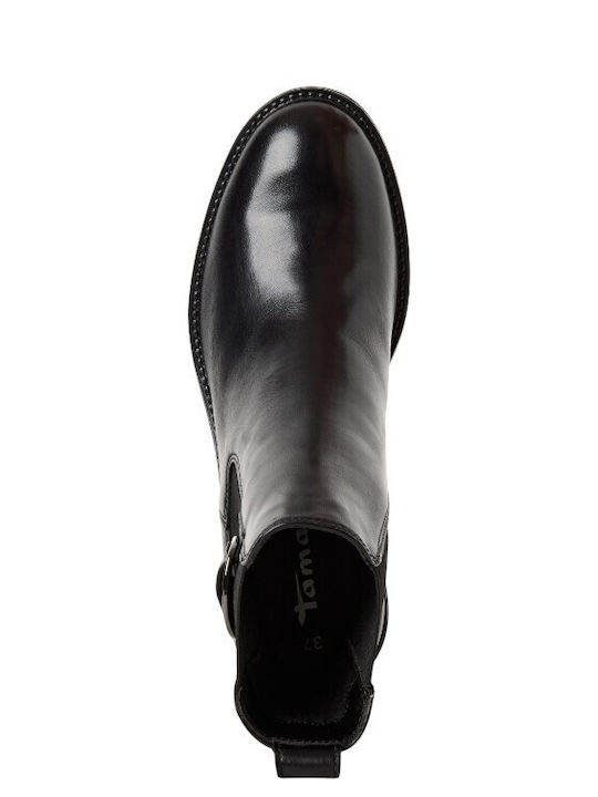 Leder Stiefeletten Damen Schwarz