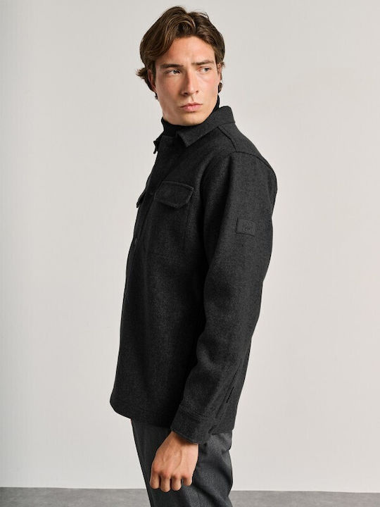 Marlon Дълъг Ръкав Overshirt Черен