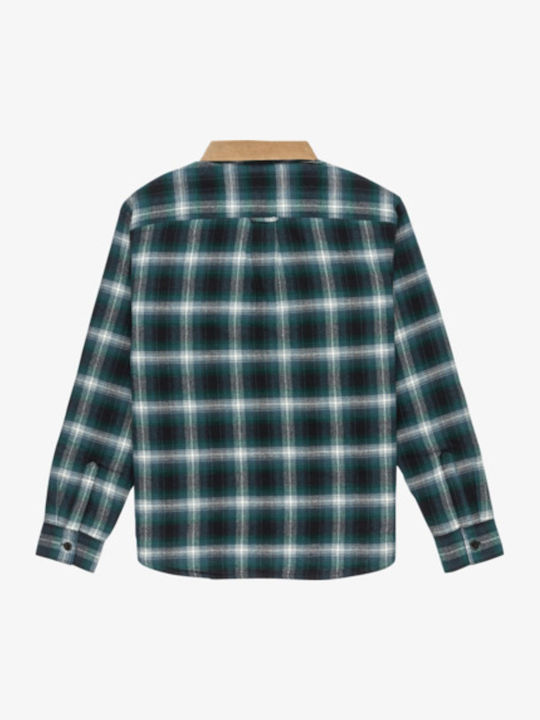 Mercury Long-sleeved Flannel Shirt in Wide Line Checked Blue