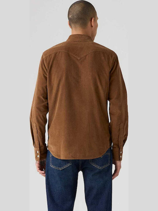 Barstow Western Standard Long-sleeved Corduroy Shirt Brown