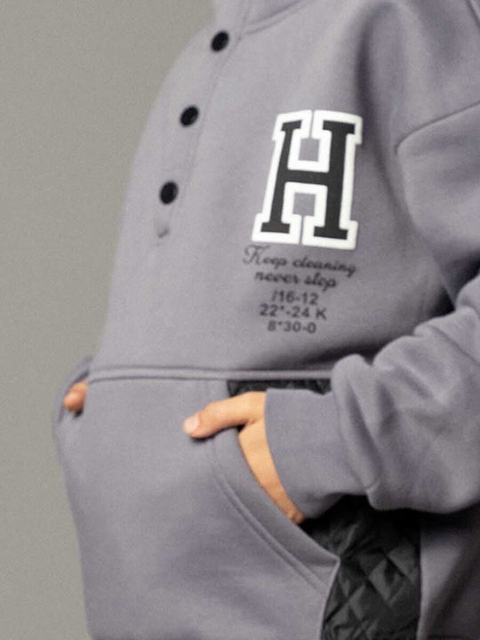 Kids Sweatshirt with Hood and Pockets Anthracite