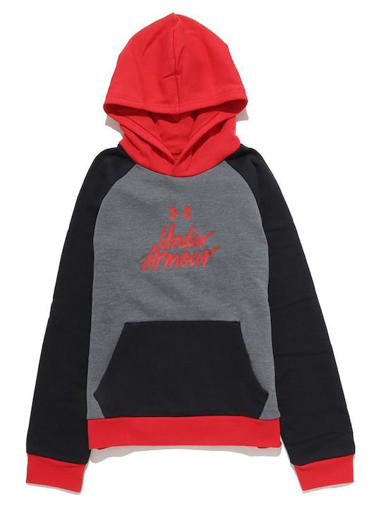 Fleece Παιδικό Φούτερ με Κουκούλα και Τσέπες Μαύρο Rival