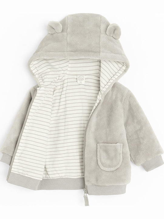 Kids Sweatshirt Cardigan with Hood Gray