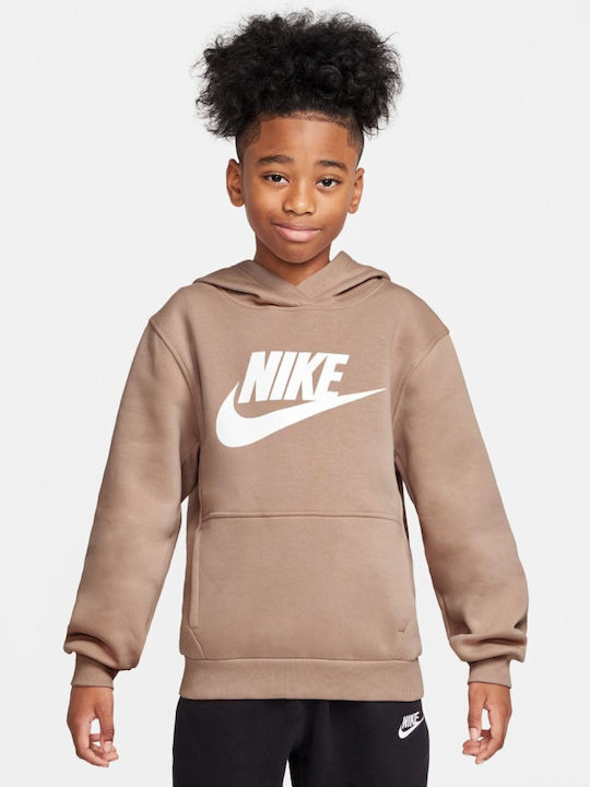 Kids Sweatshirt with Hood and Pockets Beige Sportswear Club