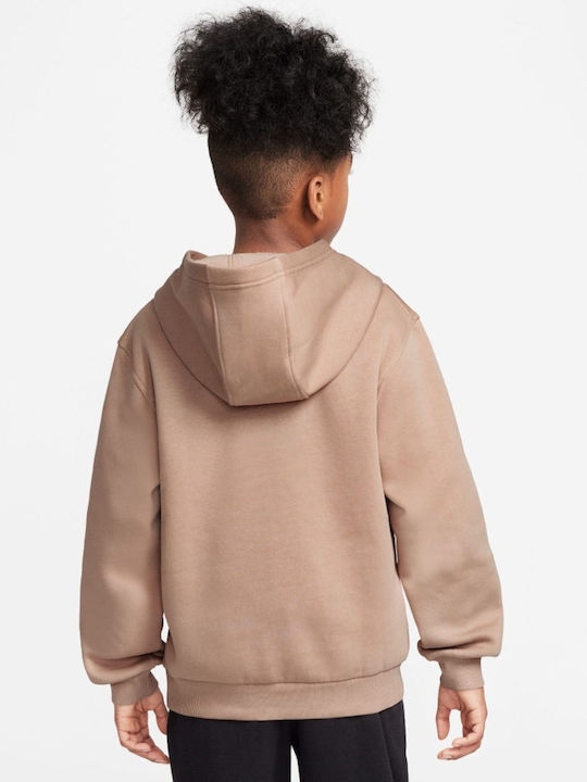 Kids Sweatshirt with Hood and Pockets Beige Sportswear Club