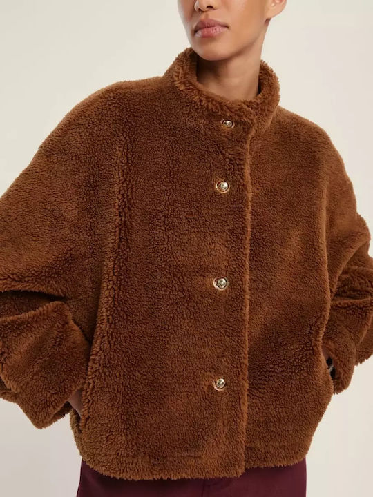 Γυναικείο Bomber Jacket Διπλής Όψης Brown