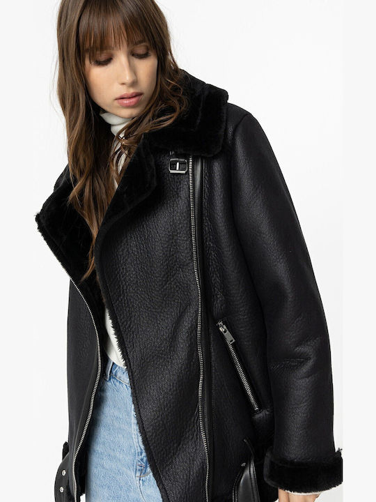 Women's Short Lifestyle Jacket for Winter Black