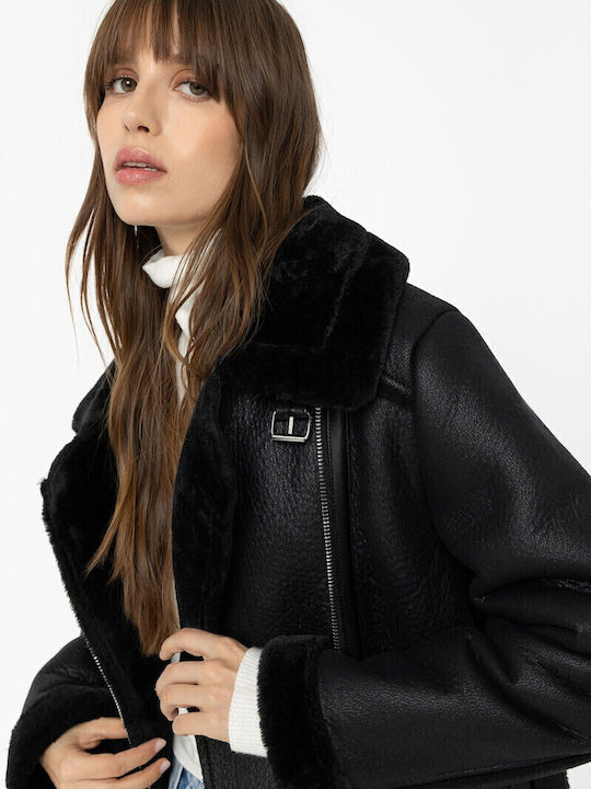 Women's Short Lifestyle Jacket for Winter Black