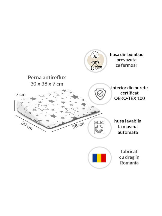 Kidizi Pernă pentru bebeluși pentru întoarcerea pe spate Gri 38x30buc