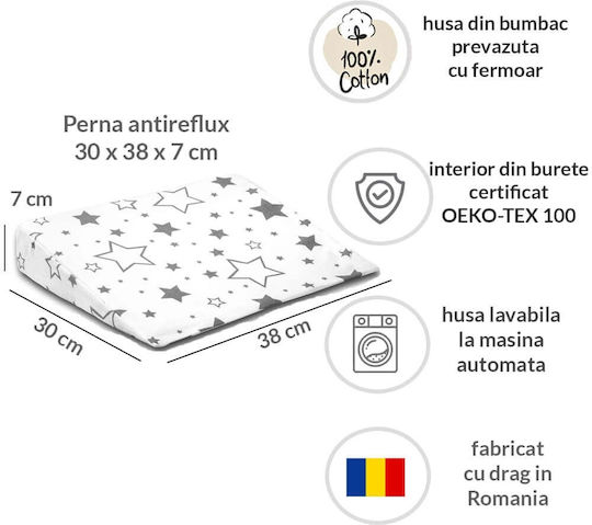Kidizi Pernă pentru bebeluși pentru întoarcerea pe spate bej 38x30buc