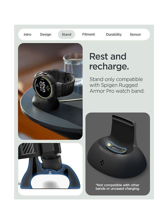 Spigen Rugged Armor Θήκη Σιλικόνης σε Μαύρο χρώμα για Google Pixel Watch 4 41mm
