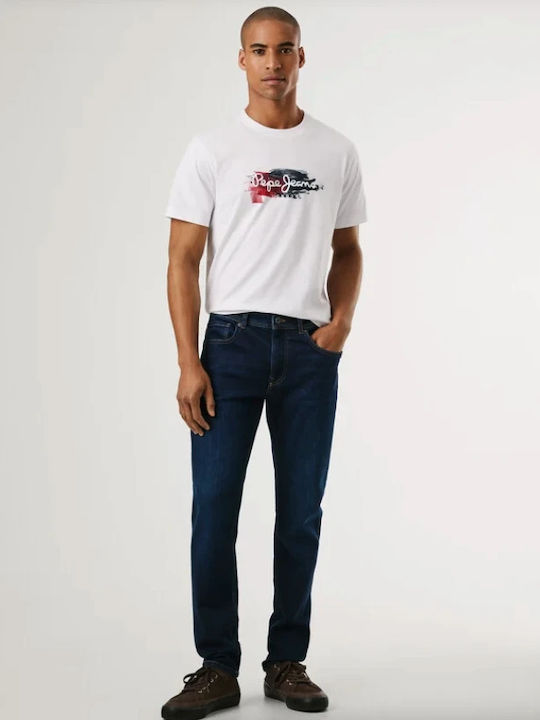 Stanley Ανδρικό Παντελόνι Τζιν Ελαστικό με Slim Tapered Εφαρμογή Μπλε
