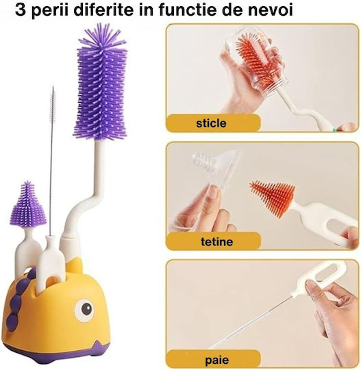 Kidizi Perie de curățare pentru Biberoane Violet 4buc