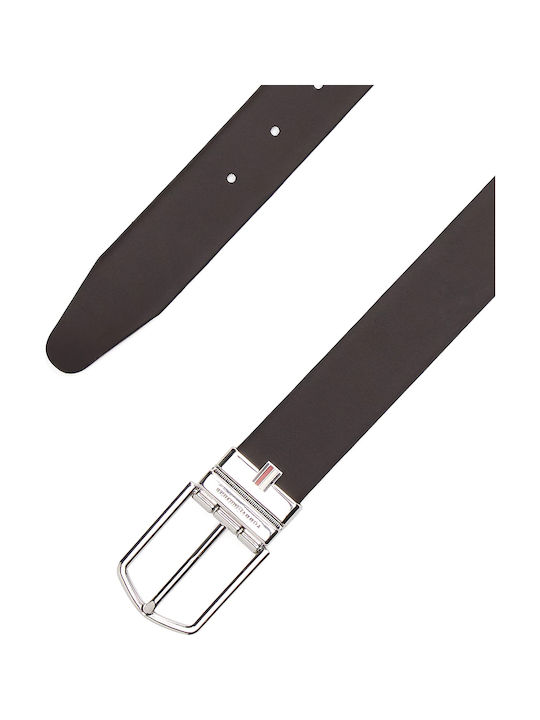 Wide Men's Belt Leather Double Sided Brown