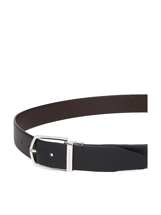 Wide Men's Belt Leather Double Sided Brown