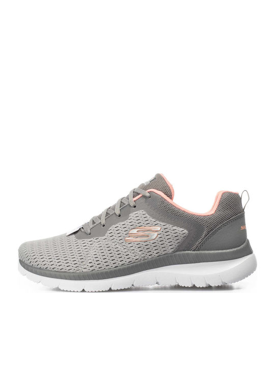 Engineered Mesh Lace-Up Sneakers Gray