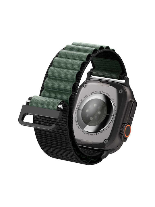 Spigen Wbf1 Strap Fabric Black Green (Apple Watch 44/45/46/49 mm - Spigen)