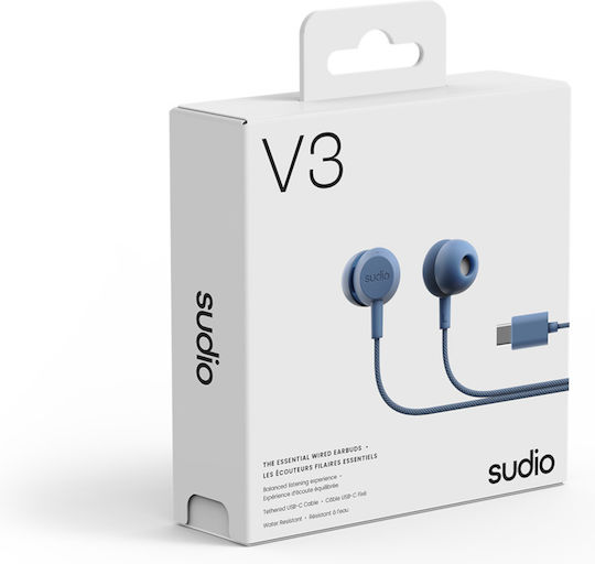 Sudio V3 In-ear Handsfree Ακουστικά με Βύσμα USB-C Μπλε
