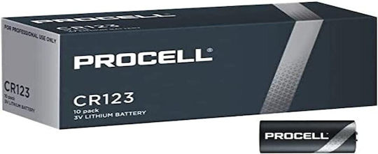 Duracell Procell Lithium Battery CR123A 3V Single Use Long Life 10pcs