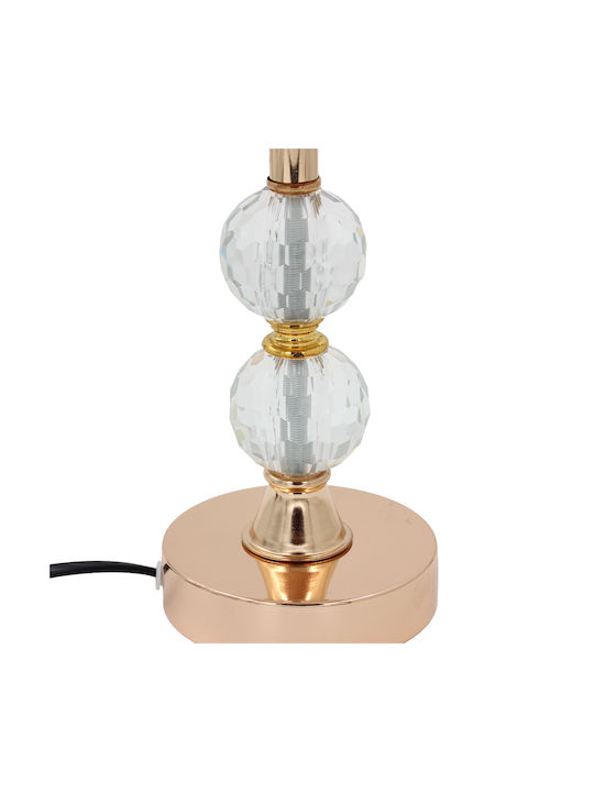 Keskor Metal Lampă de masă pentru Soclu E27 cu Abajur Maro și Bază Auriu