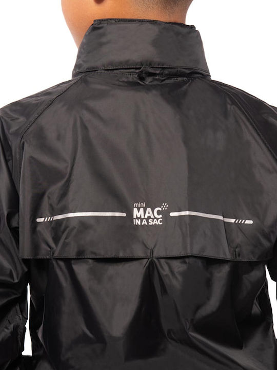 Origin Mini Wasserdichtes Kinder Sport Jacke Kurz mit Kapuze Schwarz