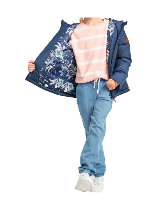 Kids' Quilted Jacket Short with Hood Navy Blue Start Me Up