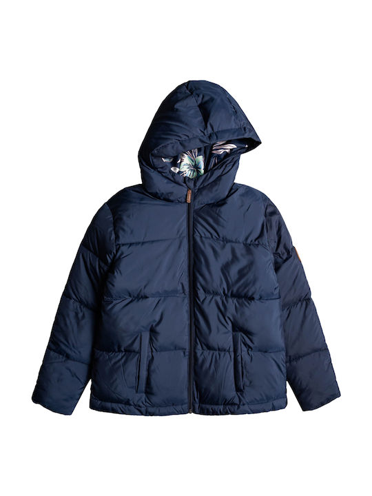 Kids' Quilted Jacket Short with Hood Navy Blue Start Me Up