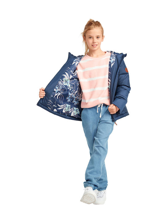 Kids' Quilted Jacket Short with Hood Navy Blue Start Me Up