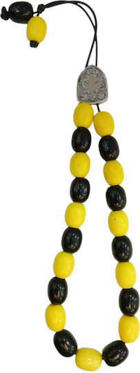 Cartotecnica Rossi Silver Worry Beads with 21 Beads Black 23cm