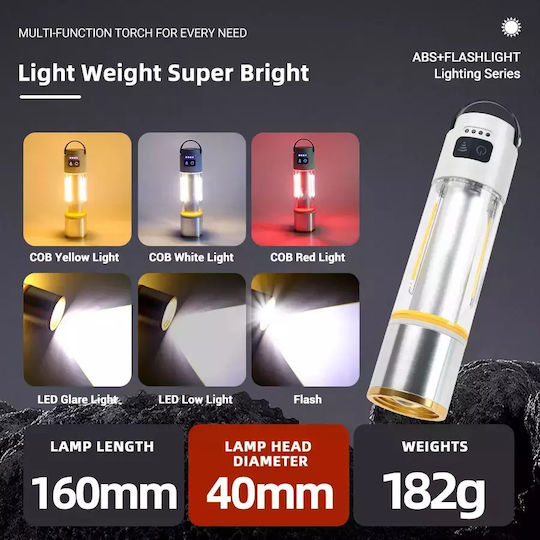 Led Laterne Batterie für Camping mit Taschenlampe 2000lm Weiße